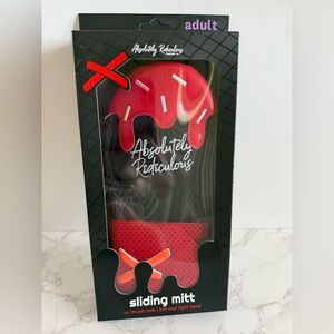 NWT Absolutely Ridiculous Red sprinkle baseball sliding mitt adult